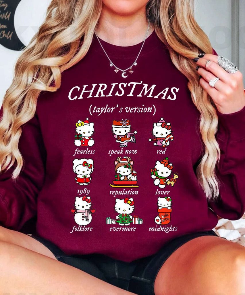 Christmas Taylor S Version Hello Kitty Sweatshirt Taylor Eras Merry Swiftmas T-Shirt 18
