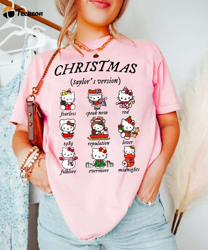 Christmas Taylor S Version Hello Kitty Sweatshirt Taylor Eras Merry Swiftmas T-Shirt 1