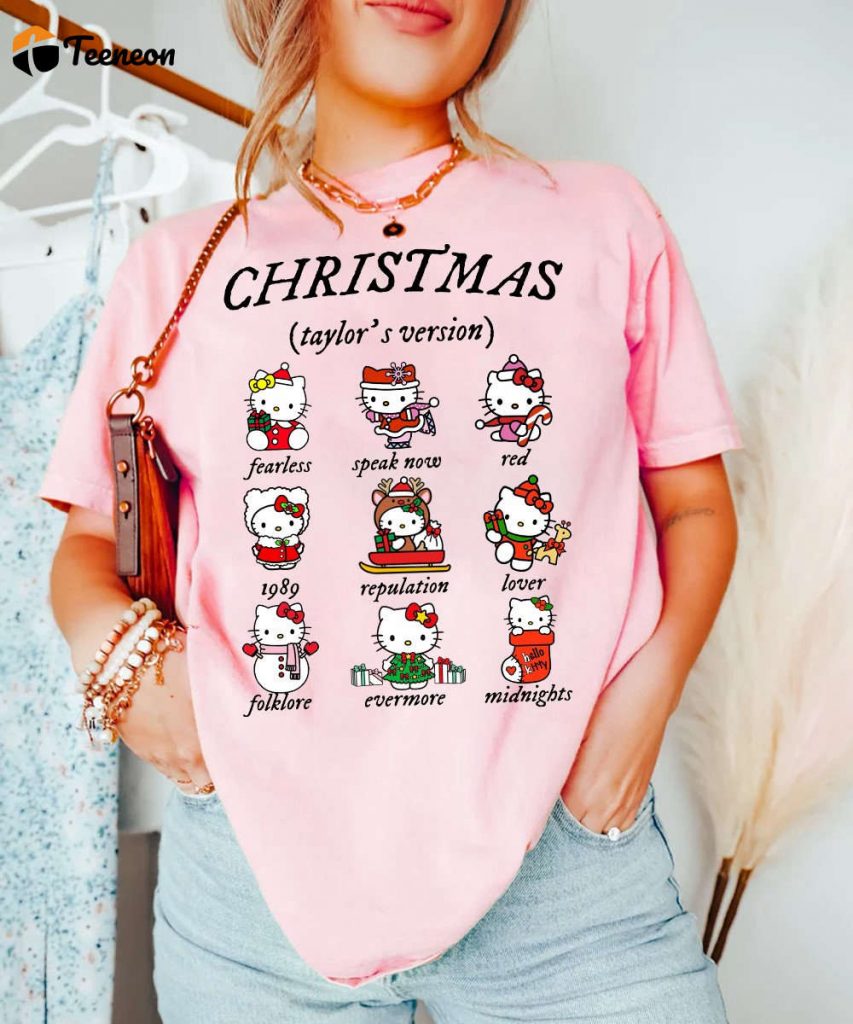 Christmas Taylor S Version Hello Kitty Sweatshirt Taylor Eras Merry Swiftmas T-Shirt 8