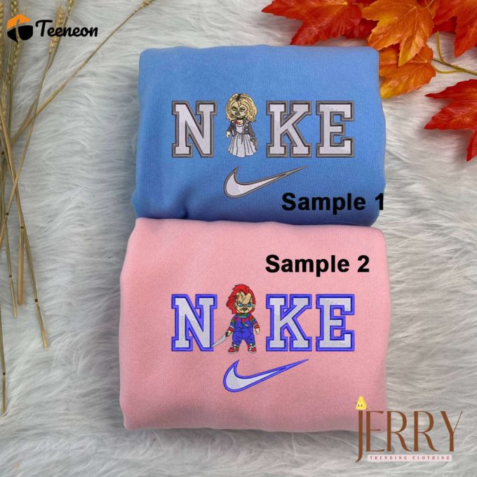 Chucky And Tiffany Nike Embroidered Shirt 1