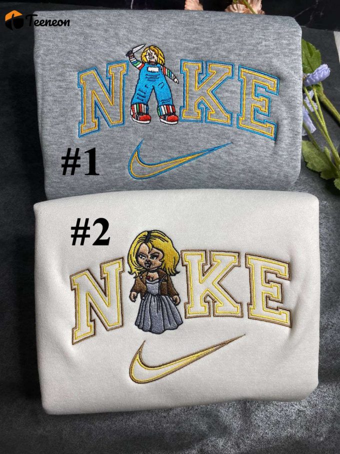 Chucky And Tiffany Nike Embroidered Sweatshirts 1