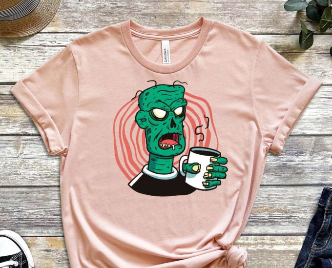 Coffee Addict Shirt, Zombie Shirt, Meme Shirt, Funny Shirt, Geek Shirt, Gamer Shirt, Halloween Shirt, Graphics Shirt, Gift For Friend 2