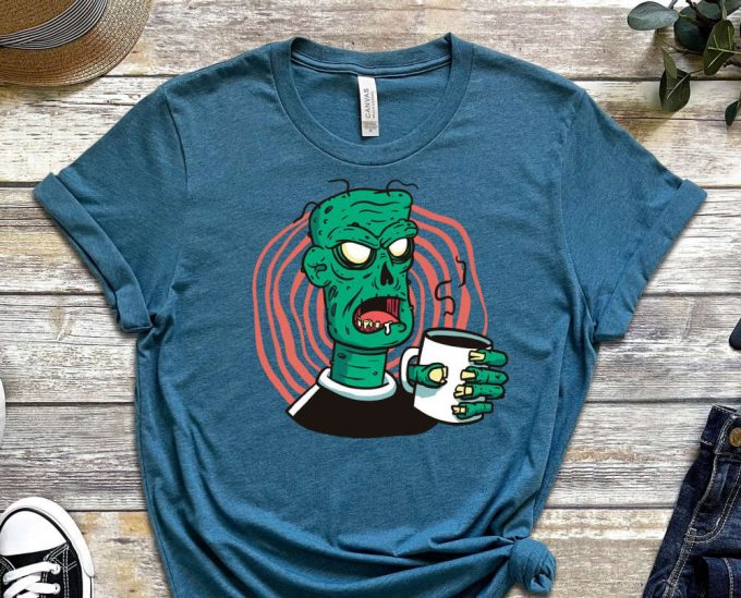 Coffee Addict Shirt, Zombie Shirt, Meme Shirt, Funny Shirt, Geek Shirt, Gamer Shirt, Halloween Shirt, Graphics Shirt, Gift For Friend 3