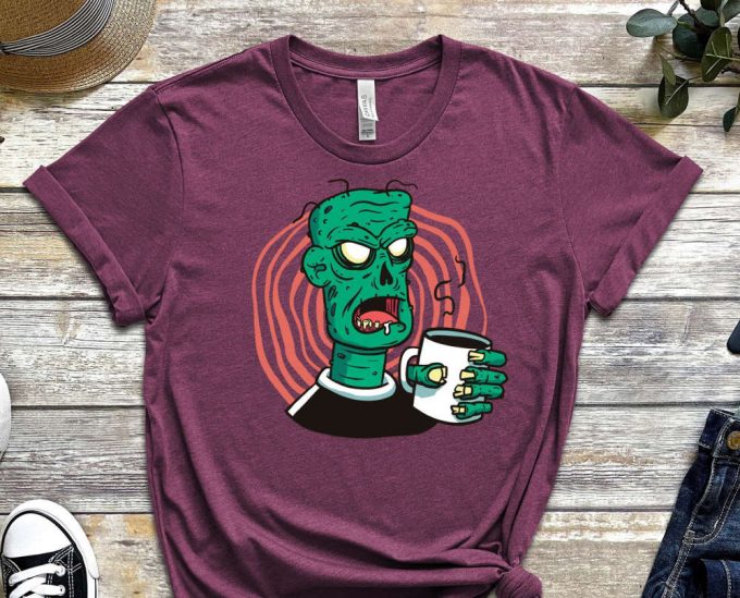 Coffee Addict Shirt, Zombie Shirt, Meme Shirt, Funny Shirt, Geek Shirt, Gamer Shirt, Halloween Shirt, Graphics Shirt, Gift For Friend 4