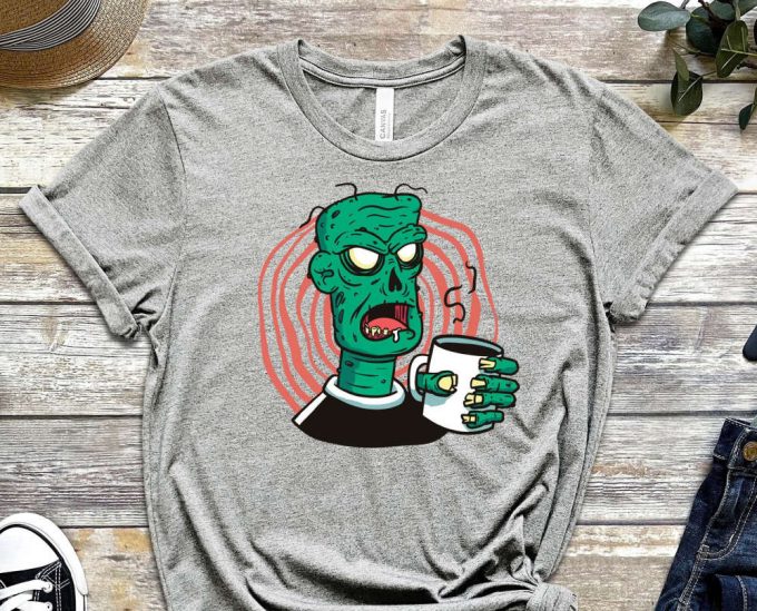 Coffee Addict Shirt, Zombie Shirt, Meme Shirt, Funny Shirt, Geek Shirt, Gamer Shirt, Halloween Shirt, Graphics Shirt, Gift For Friend 6