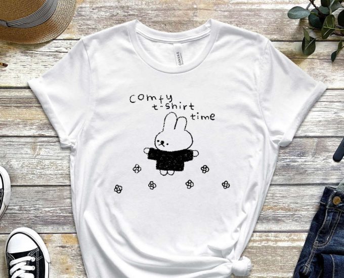 Comfy T-Shirt Time, Rabbit Shirt, Cute Rabbit Tee, Comfort Shirt, Relaxing Shirt, Comfy Shirt, Cute Bunny Shirt, Peaceful Shirt 2