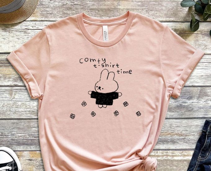 Comfy T-Shirt Time, Rabbit Shirt, Cute Rabbit Tee, Comfort Shirt, Relaxing Shirt, Comfy Shirt, Cute Bunny Shirt, Peaceful Shirt 6