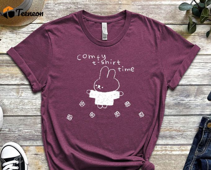 Comfy T-Shirt Time, Rabbit Shirt, Cute Rabbit Tee, Comfort Shirt, Relaxing Shirt, Comfy Shirt, Cute Bunny Shirt, Peaceful Shirt 1