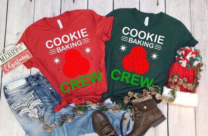 Cookie Baking Crew T-Shirt, Cookie Crew Shirt, Christmas Cookie Graphic Tees, Cookie Season, Cookie Baking Team, Funny Xmas Tshirt, Xmas Tee 7