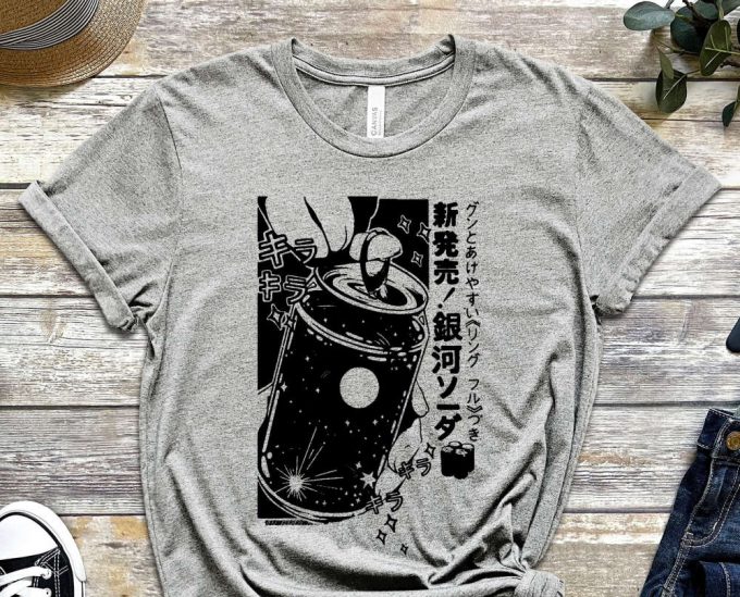 Cool Anime Shirt, Manga Shirt, Japanese Letters Shirt, Soda Shirt, Can Shirt, Advertisement Shirt, Energy Drink Shirt, Unisex Shirt 4