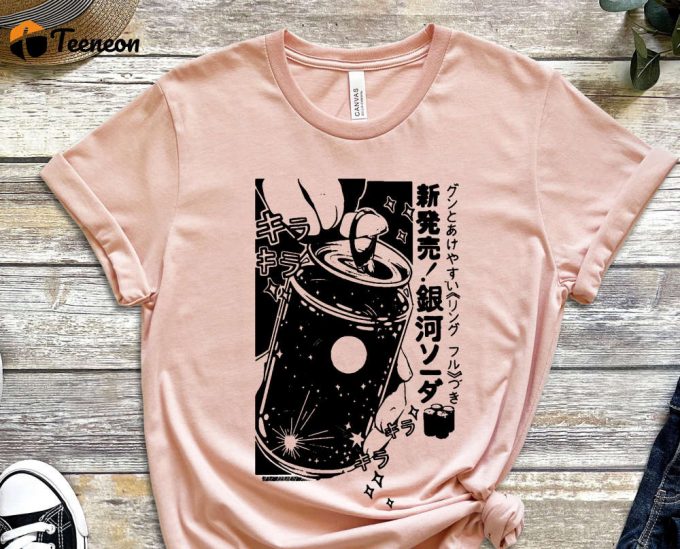 Cool Anime Shirt, Manga Shirt, Japanese Letters Shirt, Soda Shirt, Can Shirt, Advertisement Shirt, Energy Drink Shirt, Unisex Shirt 1