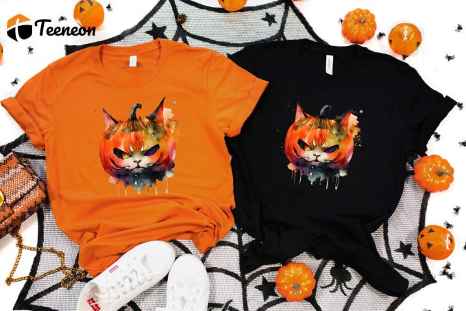 Cool Halloween Shirt, Halloween Cat Shirt, Pumpkin Cat Shirt, Happy Halloween Shirt, Funny Halloween Shirt, Halloween Shirt, Halloween Squad 1