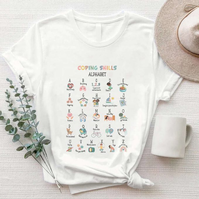 Coping Skills Alphabet Sweatshirt: Empower With School Counselor Ot Psychologist Positivity Shirt 2