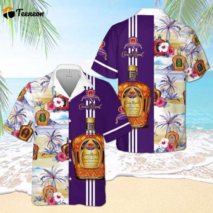 Crown Royal Collection Hibicus Palm Tree Hawaiian Shirt Gift For Men And Women 1