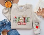 Custom Auntie Claus Sweatshirt ,Auntie sweatshirt with children’s names on the sleeve, Christmas Auntie Claus Hoodie, Auntie Claus Shirt