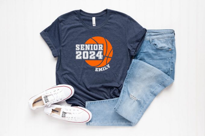 Custom Basketball Senior 2024 Shirt - School Team Gift For Basketball Players Perfect For Basketball Season 2