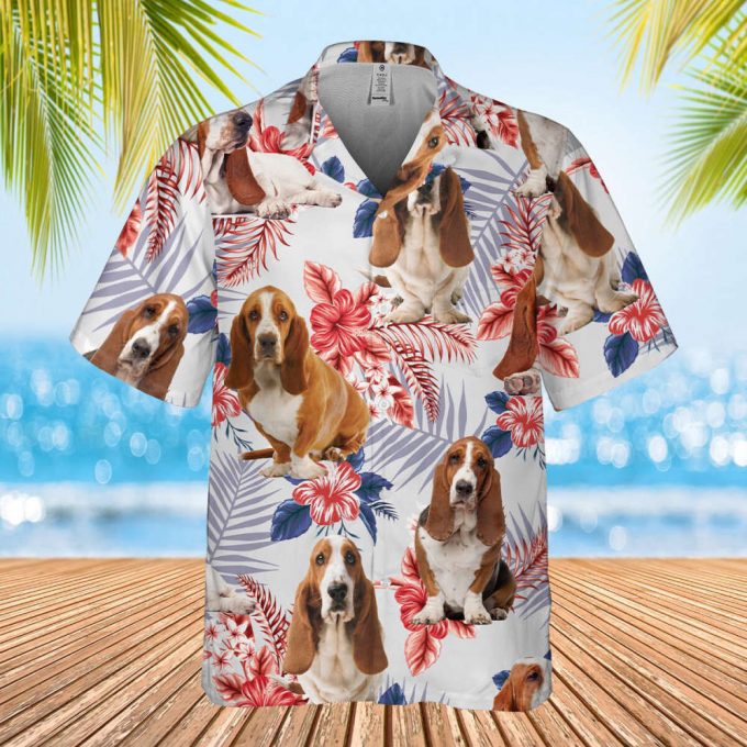 Custom Photo Basset Hound Hawaiian Shirt, Gifts For Dog Lovers, Basset Beach Shirt, Aloha Shirts Men/Women, Anniversary, Pet Lover Birthday 2