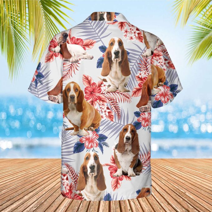 Custom Photo Basset Hound Hawaiian Shirt, Gifts For Dog Lovers, Basset Beach Shirt, Aloha Shirts Men/Women, Anniversary, Pet Lover Birthday 3