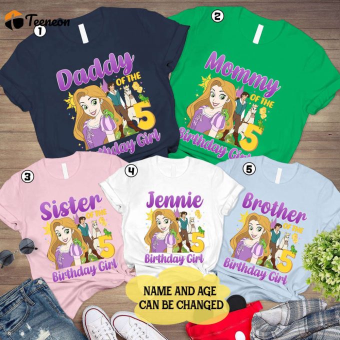 Personalized Tangled Rapunzel Princess Birthday Shirt - Perfect For Girls Birthday Party &Amp;Amp; Family Celebrations! 1