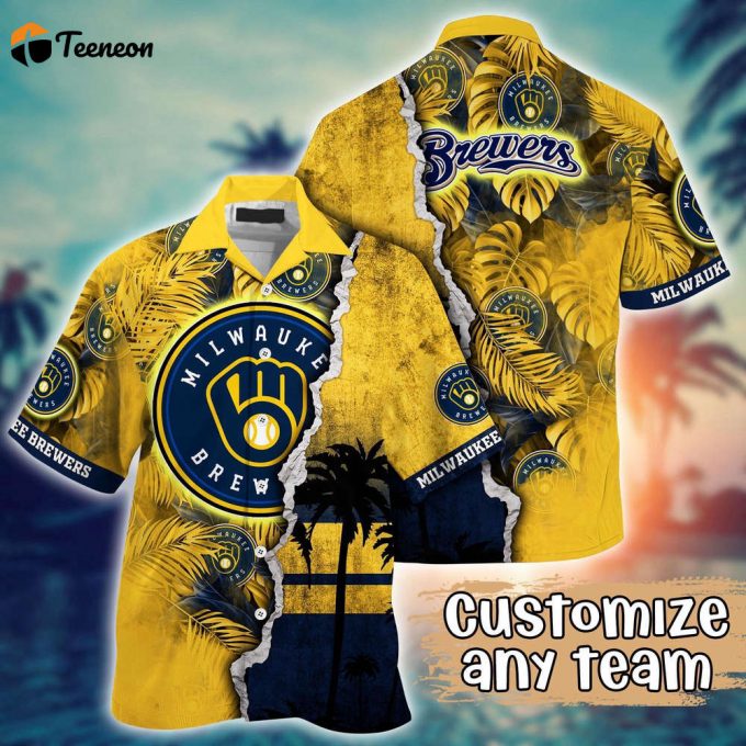 Customized Mlb Milwaukee Brewers Hawaiian Shirt Champion Chic Couture For Fans 1