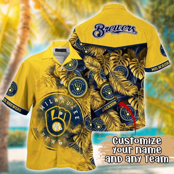Customized Mlb Milwaukee Brewers Hawaiian Shirt Radiant Rhythms For Fans 2