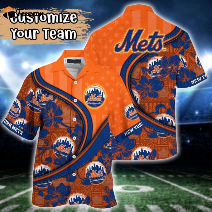 Customized Mlb New York Mets Hawaiian Shirt Harmony Hues For Fans 1