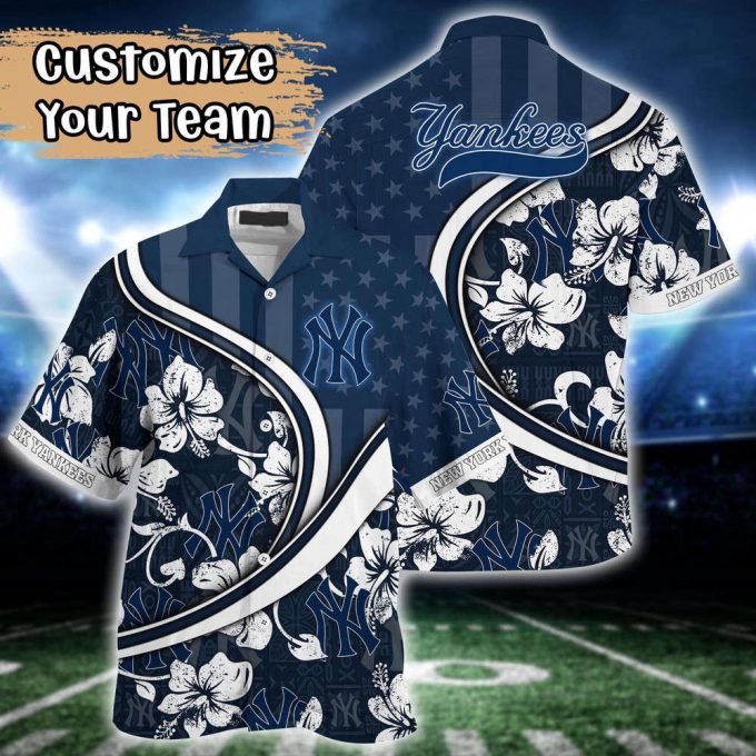 Customized Mlb New York Yankees Hawaiian Shirt Harmony Hues For Fans 2