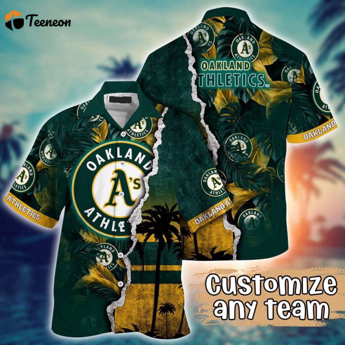 Customized Mlb Oakland Athletics Hawaiian Shirt Champion Chic Couture For Fans 1