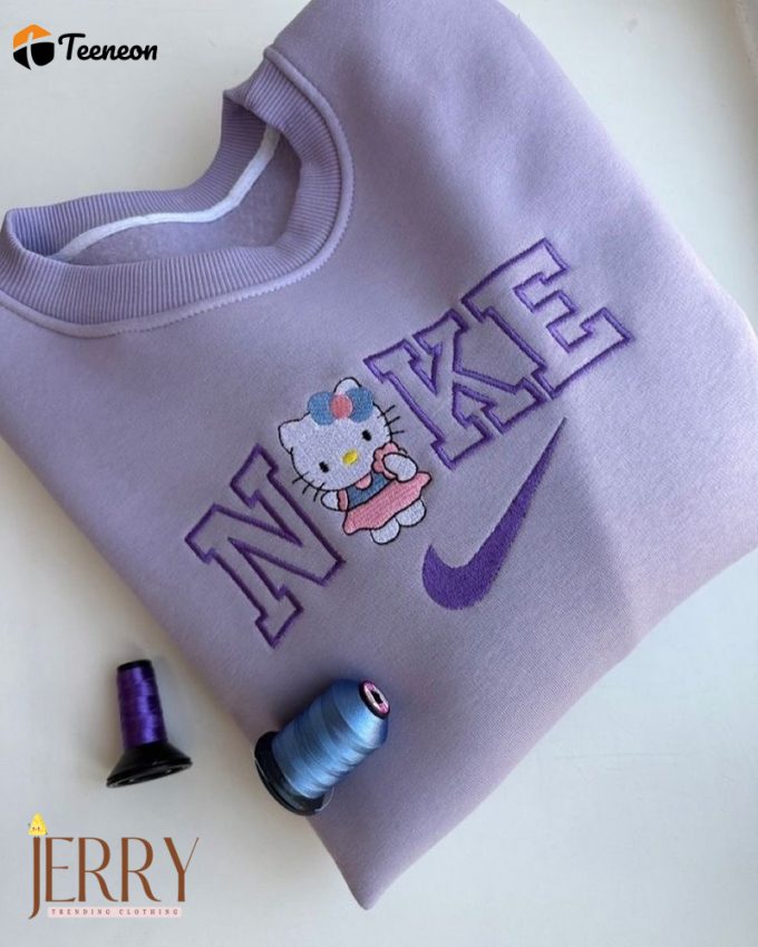 Cute Hello Kitty Nike Embroidered Sweatshirt