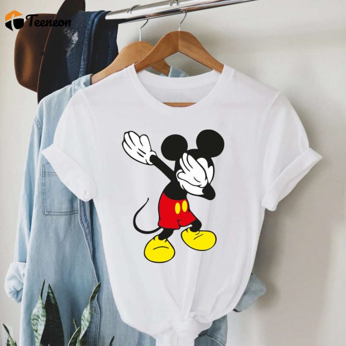 Kids Disney Dabbing Mickey Shirt: Funny Rock And Roll Disneyland Ears 1