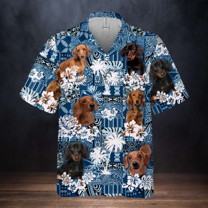 Dachshund Hawaiian Shirts, Summer Dog Custom Hawaiian Shirt, Hawaiian Shirts For Men/ Women, Aloha Hawaiian Shirt, Dachshund Hawaiian Tee 2