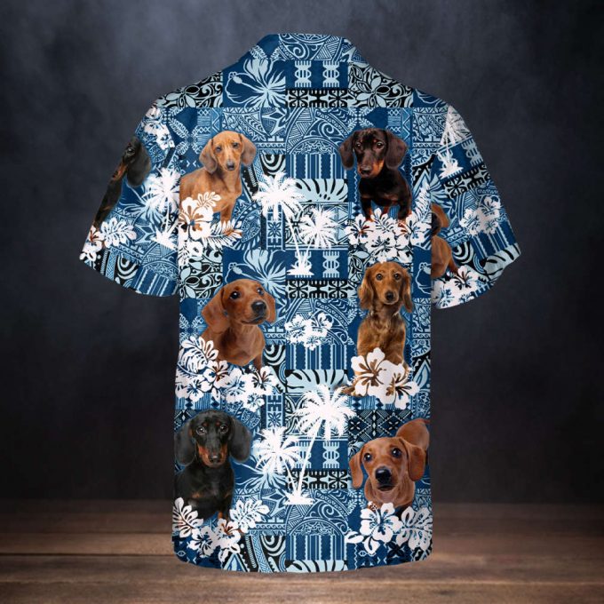 Dachshund Hawaiian Shirts, Summer Dog Custom Hawaiian Shirt, Hawaiian Shirts For Men/ Women, Aloha Hawaiian Shirt, Dachshund Hawaiian Tee 3