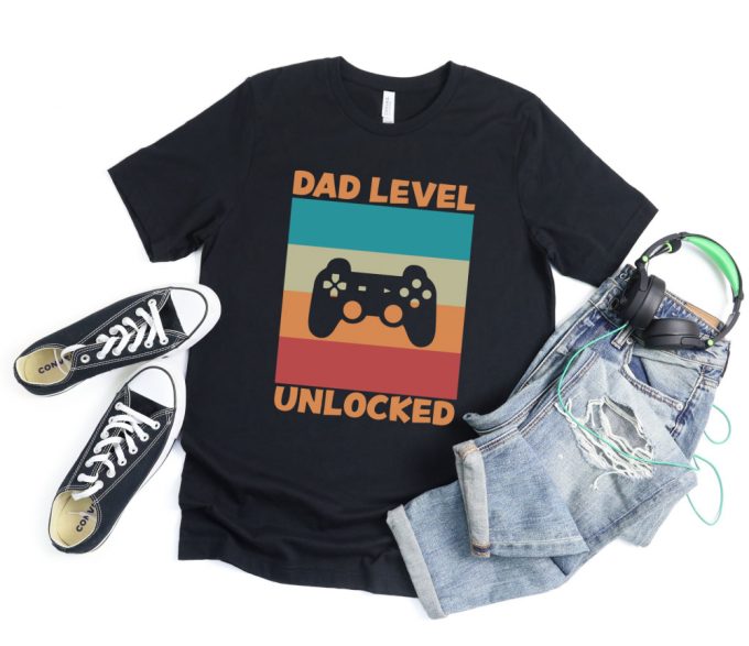 Dad Level Unlocked Shirt, Father'S Day Gift Tshirt, New Dad Gift Tshirt, Funny Dad Tshirt, Gamer Dad Tshirt 2