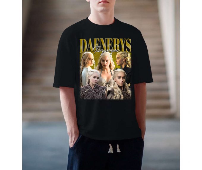 Daenerys Targaryen T-Shirt, Daenerys Targaryen Tees, Hip Hop Graphic, Retro Shirt, Unisex Shirt, Bootleg Retro 90'S Fans Gift, Trendy Tee 4