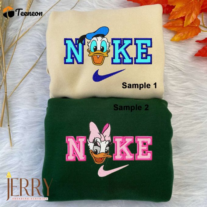 Daisy And Donal Duck Disney Nike Embroidered Sweatshirts 1