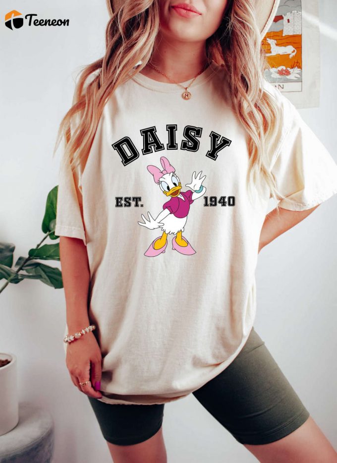 Daisy Duck T-Shirt, Retro Vibes Shirt, Disney Shirt, Comfort Colors, Vintage Vibes Shirt, Cartoon Shirt, Mickey And Friends, Holiday Shirt 1