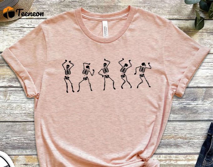 Dancing Skeleton Shirt, Fall Shirt, Happy Halloween T-Shirt, Halloween Shirt, Halloween Shirt, Womens Halloween Shirt 1