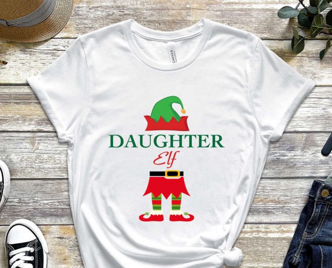 Daughter Elf T-Shirt, Matching Xmas Family Outfits, Custom Christmas Shirt, Personalized Family Christmas Tees, Xmas Crew, Christmas Apparel 2