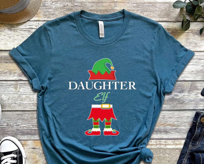 Daughter Elf T-Shirt, Matching Xmas Family Outfits, Custom Christmas Shirt, Personalized Family Christmas Tees, Xmas Crew, Christmas Apparel 5