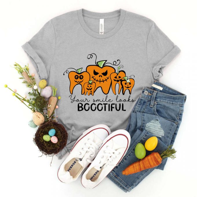 Spooky Dental Hygienist Shirt: Your Smile Looks Boootiful! Halloween Gift For Dentist 4