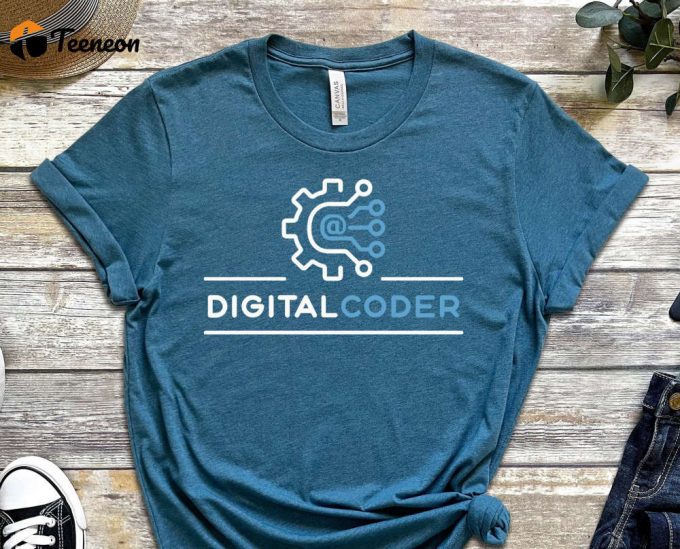 Digital Coder Shirt, I Love My Job Shirt, Engineer Gift, Builder Of Future Shirt, Gift For Coder, Programmer Shirt, Coffee Addict Shirt 1