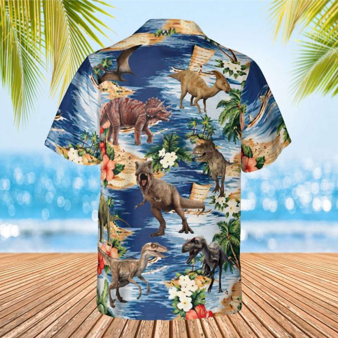 Dinosaur Hawaiian Shirt, Tropical Dinosaur Hawaiian Shirts For Men Women, Dinosaur Lover Shirt, Dinosaur Summer Aloha Shirt, Summer Dinosaur 3
