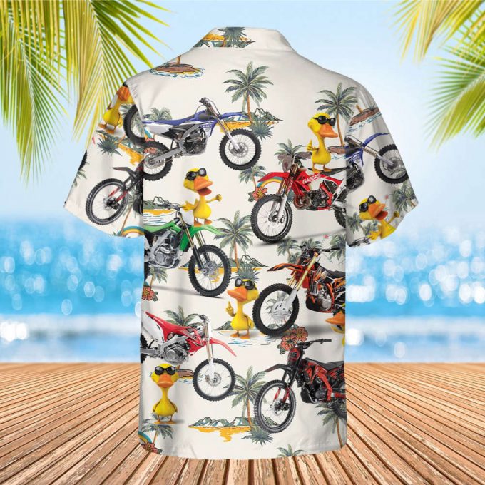 Dirt Bike Hawaiian Shirt, Motocross Hawaiian Shirt, Duck Hawaii Beach Retro, Family Hawaiian Aloha Shirt, Hawaii Shirt For Men And Women 3