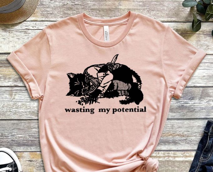 Disaster Cat Shirt, Cat Tee, Wasting My Potential Shirt, Funny Cat Shirt, Kitten Shirt, Cat Lover Shirt