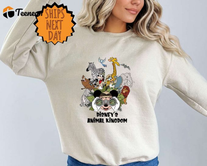 Disney Animal Kingdom Sweatshirt, Vintage Animal Kingdom Sweater, Mickey Safari Sweatshirt, Disney Safari Trip Sweater, Safari Mode Sweater 1