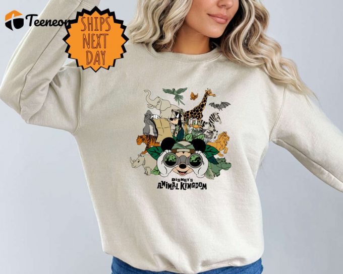 Disney Animal Kingdom Sweatshirt - Vintage Mickey Safari Sweater 1