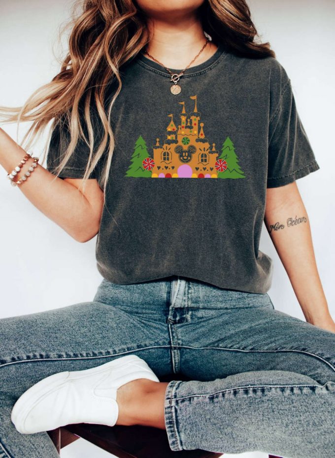 Disney Castle T-Shirt, Comfort Colors, Christmas Shirt, Gingerbread Shirt, Cookie Shirt, Mickey Mouse Shirt, Xmas Party Tee, Disneyworld Tee 5