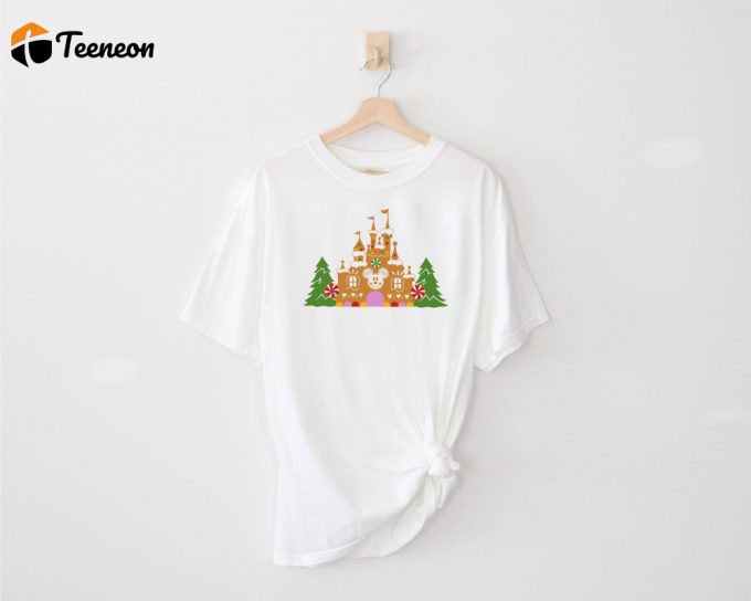 Disney Castle T-Shirt, Comfort Colors, Christmas Shirt, Gingerbread Shirt, Cookie Shirt, Mickey Mouse Shirt, Xmas Party Tee, Disneyworld Tee 1