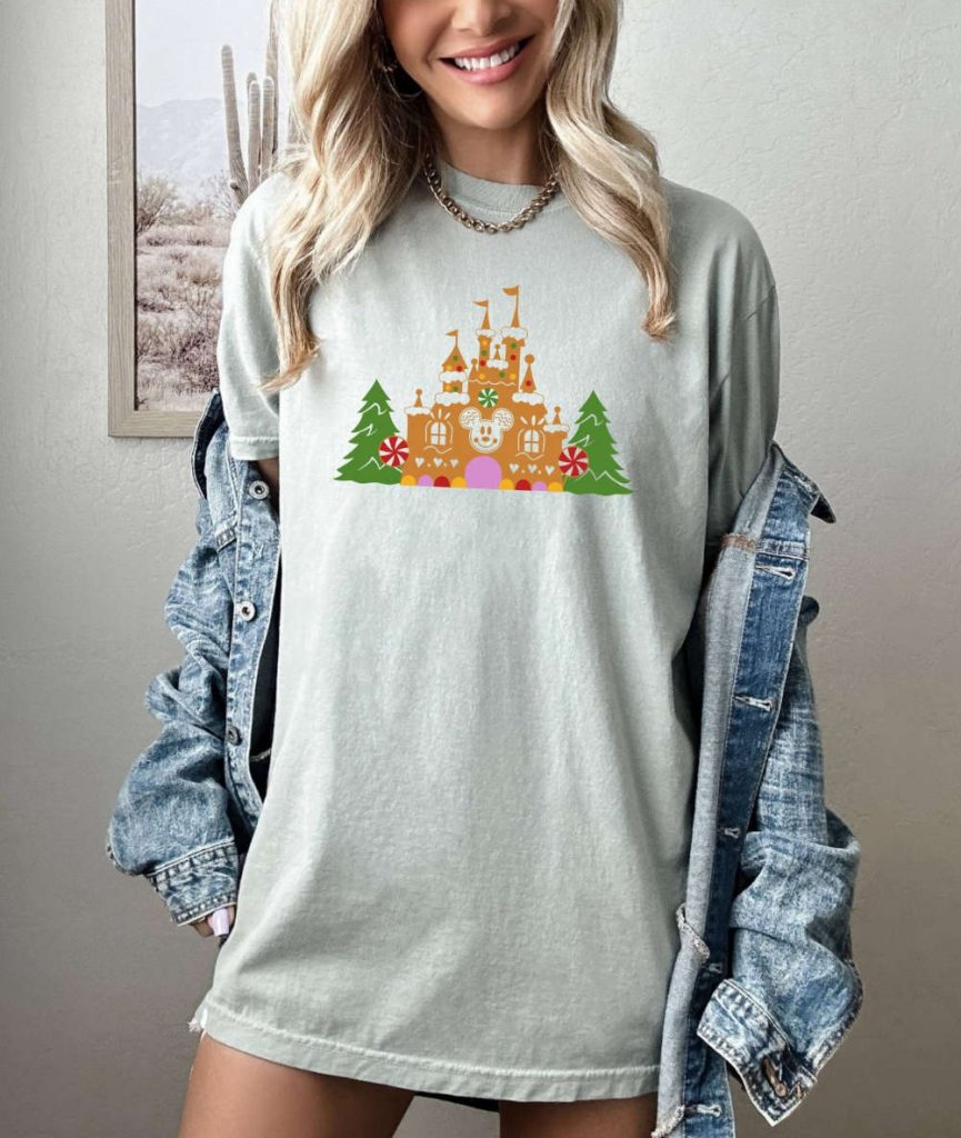 Disney Castle T-Shirt, Comfort Colors, Christmas Shirt, Gingerbread Shirt, Cookie Shirt, Mickey Mouse Shirt, Xmas Party Tee, Disneyworld Tee 24