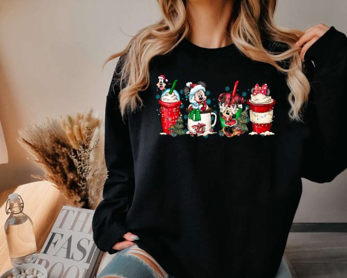 Disney Christmas Coffee Sweatshirt, Christmas Coffee Sweater, Disney Christmas Family Matching Sweater, Disney Merry Christmas Party Sweater 2